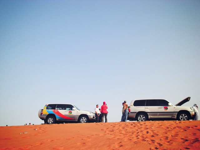 cars on sand