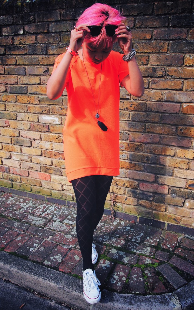 orange topshop dress