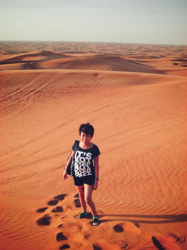 standing on red sand